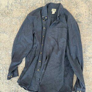 L.L.Bean Men’s Button-Front Shirt Jacket – Blue – Size XXL Tall – Gently Worn